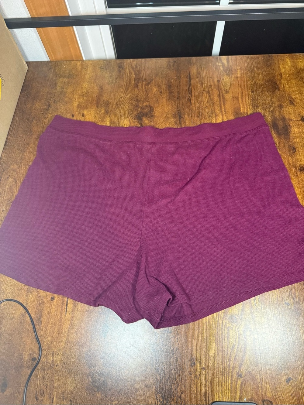 Victoria’s Secret Waffle Knit Sleep Lounge Shorts Burgundy XXL